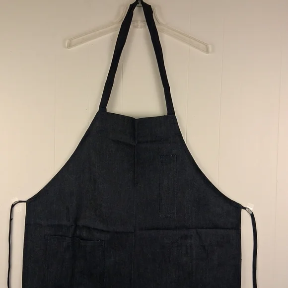 Denim Shop Apron Work Machine Pockets - Picture 3 of 8